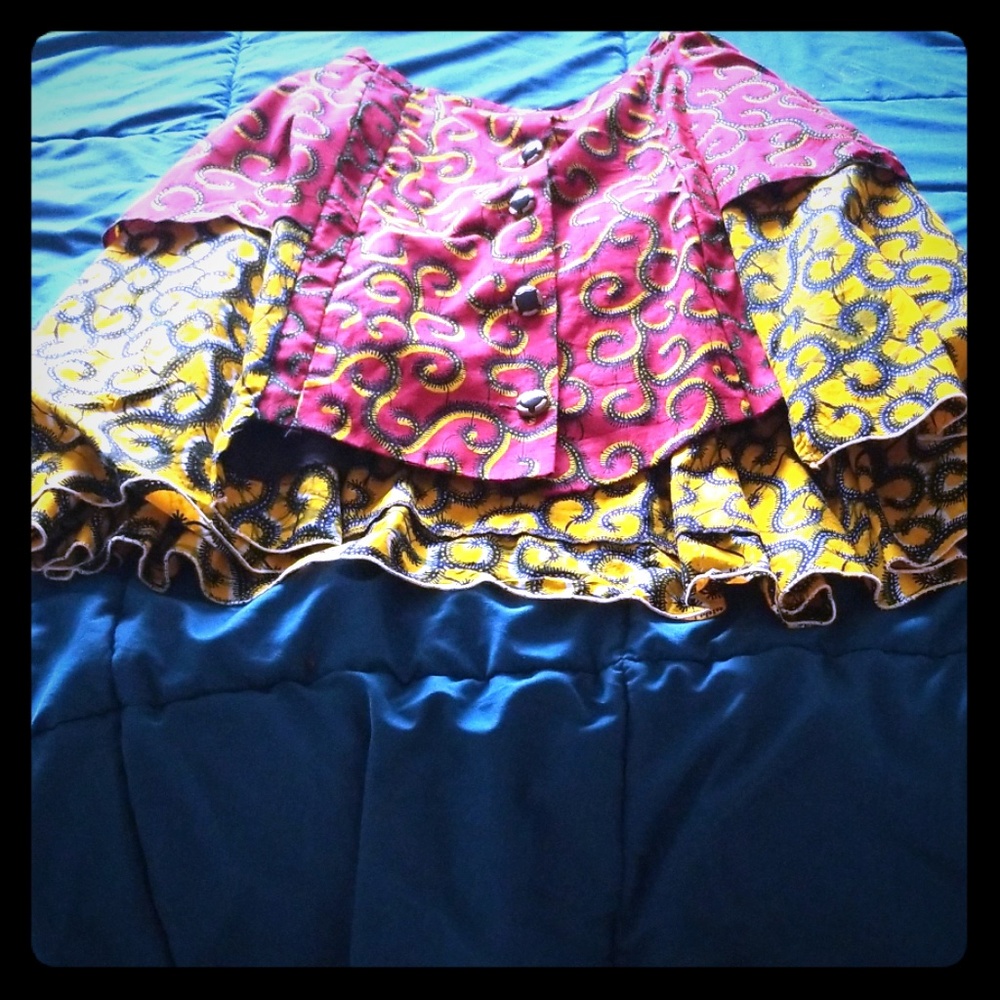 African Print uniquely cut skirt